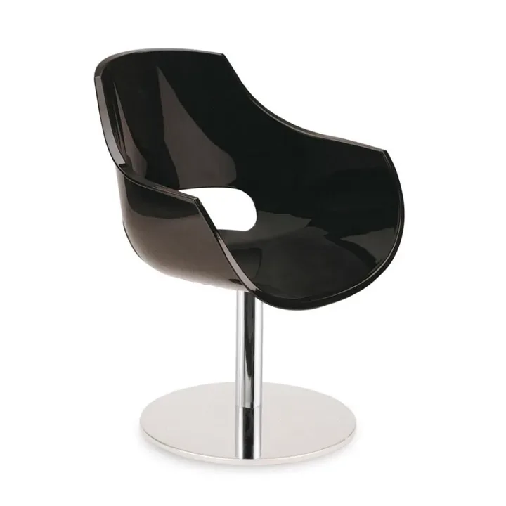 Opal-M Solid Black - Chrome-Plated Kitchen Chair PPT1339