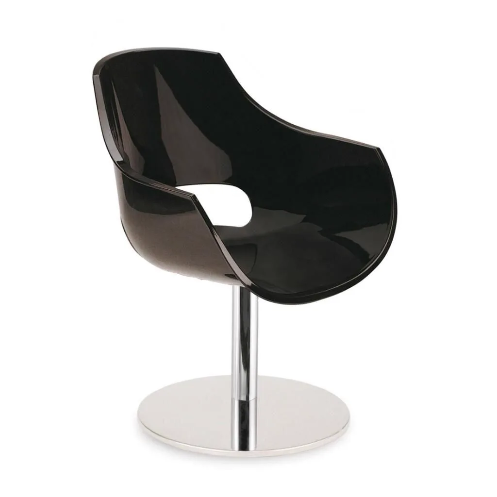 Opal-M Solid Black - Chrome-Plated Kitchen Chair PPT1339