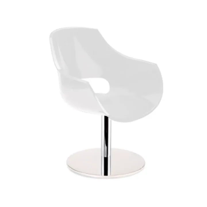 Opal-M Solid White - Chrome-Plated Kitchen Chair PPT1340