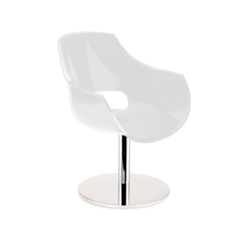 Opal-M Solid White - Chrome-Plated Kitchen Chair PPT1340