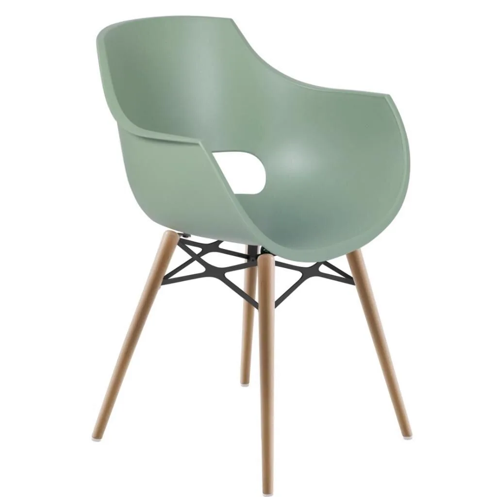 Opal Wox Pro (beech) Pastel Green Wooden-Leg Chair PPT1328