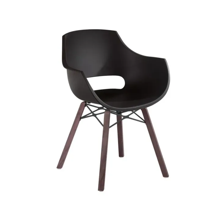 Opal Wox Pro (iroko-oak) Black Wooden-Leg Chair PPT1320