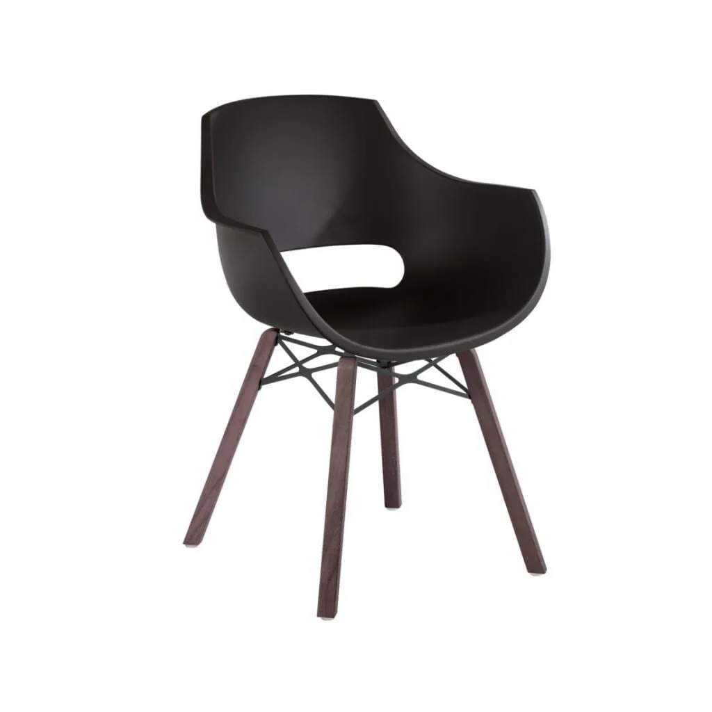 Opal Wox Pro (iroko-oak) Black Wooden-Leg Chair PPT1320