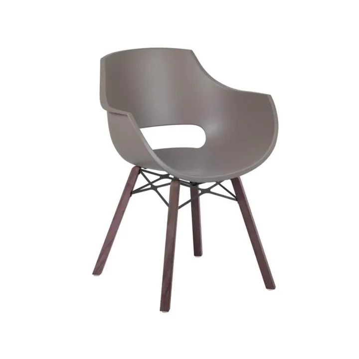 Opal Wox Pro (iroko-oak) Ash Brown Wooden-Leg Chair PPT1323