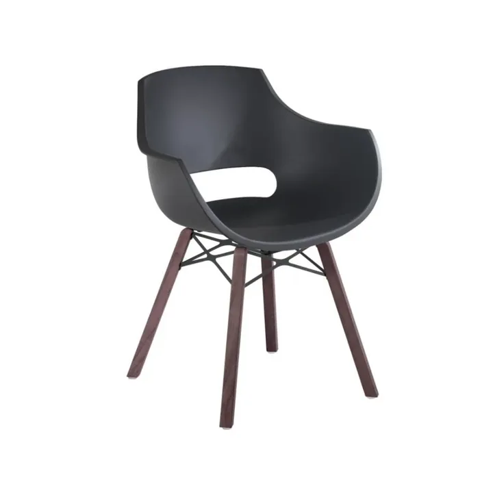 Opal Wox Pro (iroko-oak) Anthracite Wooden-Leg Chair PPT1325