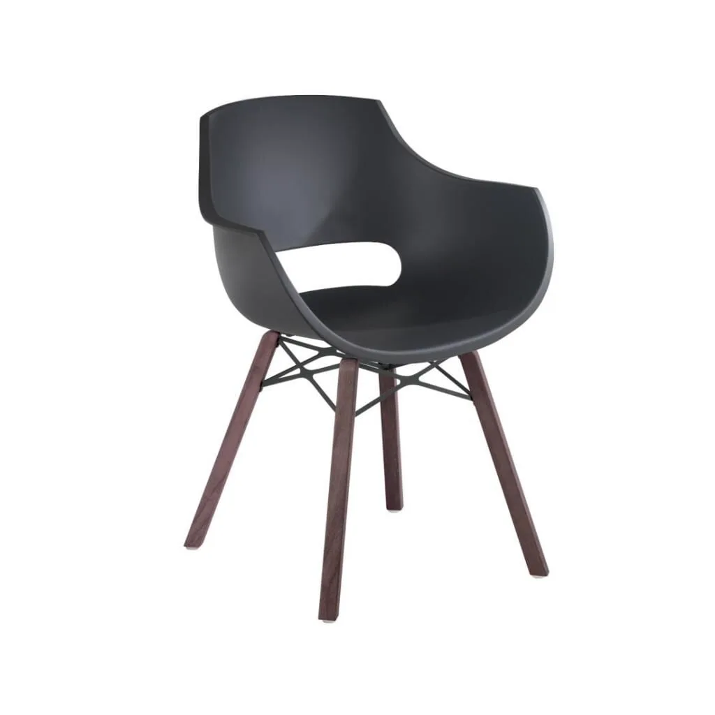 Opal Wox Pro (iroko-oak) Anthracite Wooden-Leg Chair PPT1325