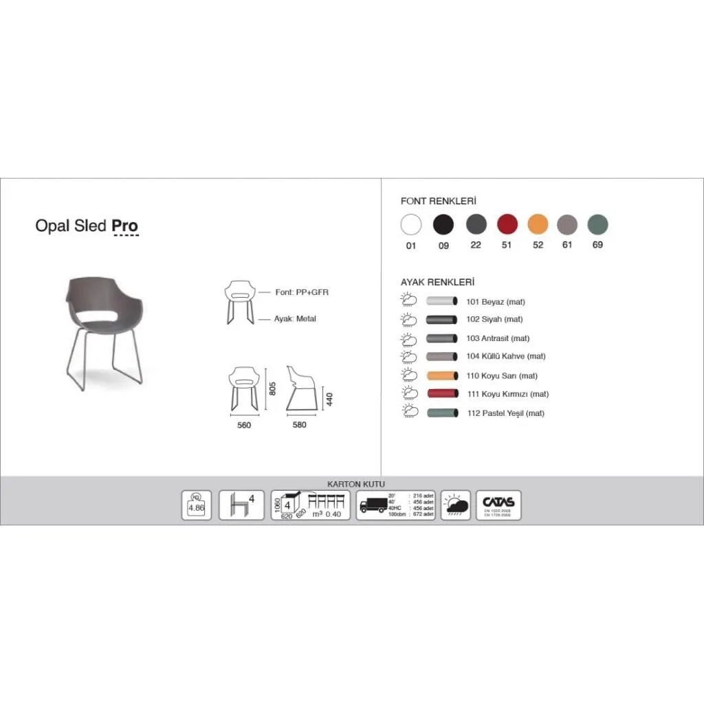 Opal Sled Pro Ash Brown - Ash Brown Kitchen Chair PPT1306