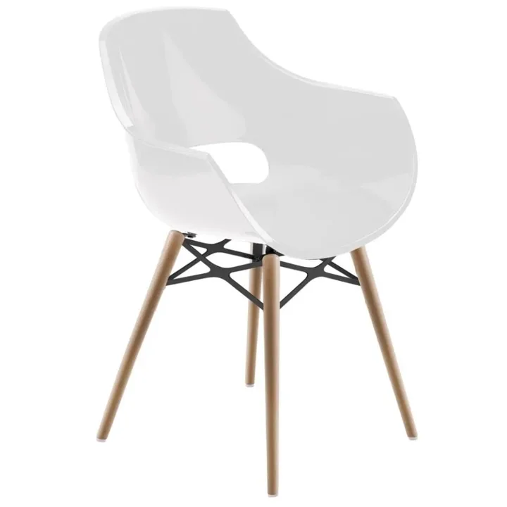 Opal Wox (Beech) White Wooden-Leg Chair PPT1318