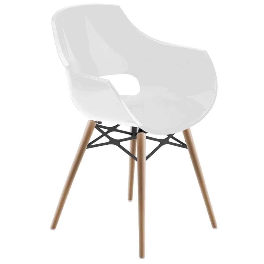 Opal Wox (Beech) White Wooden-Leg Chair PPT1318