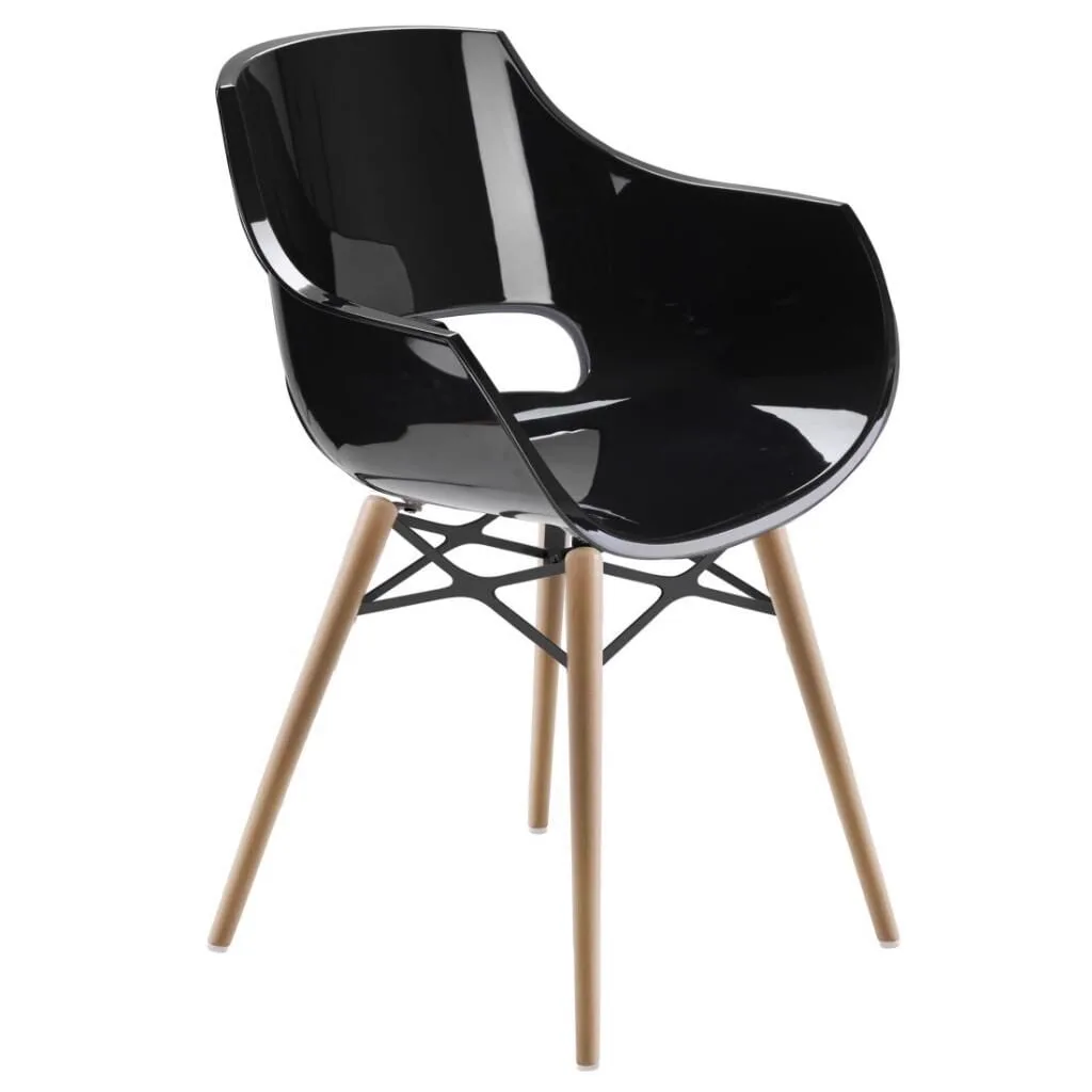 Opal Wox (Beech) Black Wooden-Leg Chair PPT1315