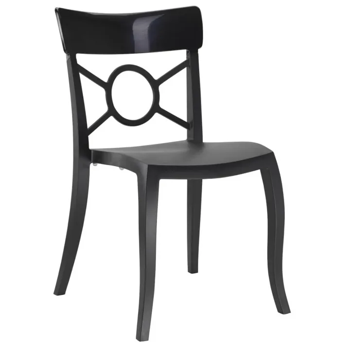 Opera-S Solid Black - Black Kitchen Chair PPT1299