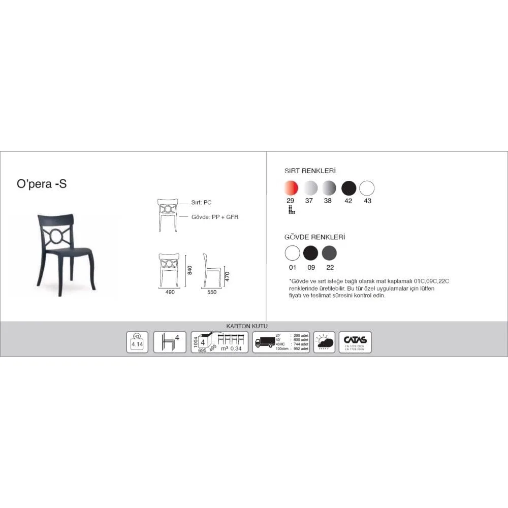 Opera-S Solid White - White Kitchen Chair PPT1297