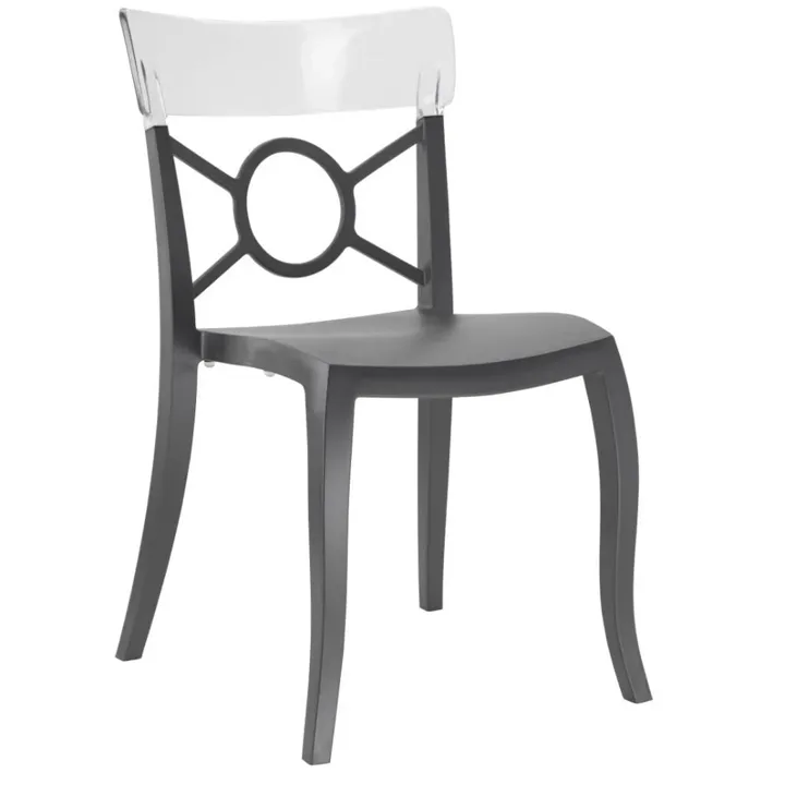 Opera-S Clear Transparent - Anthracite Kitchen Chair PPT1296