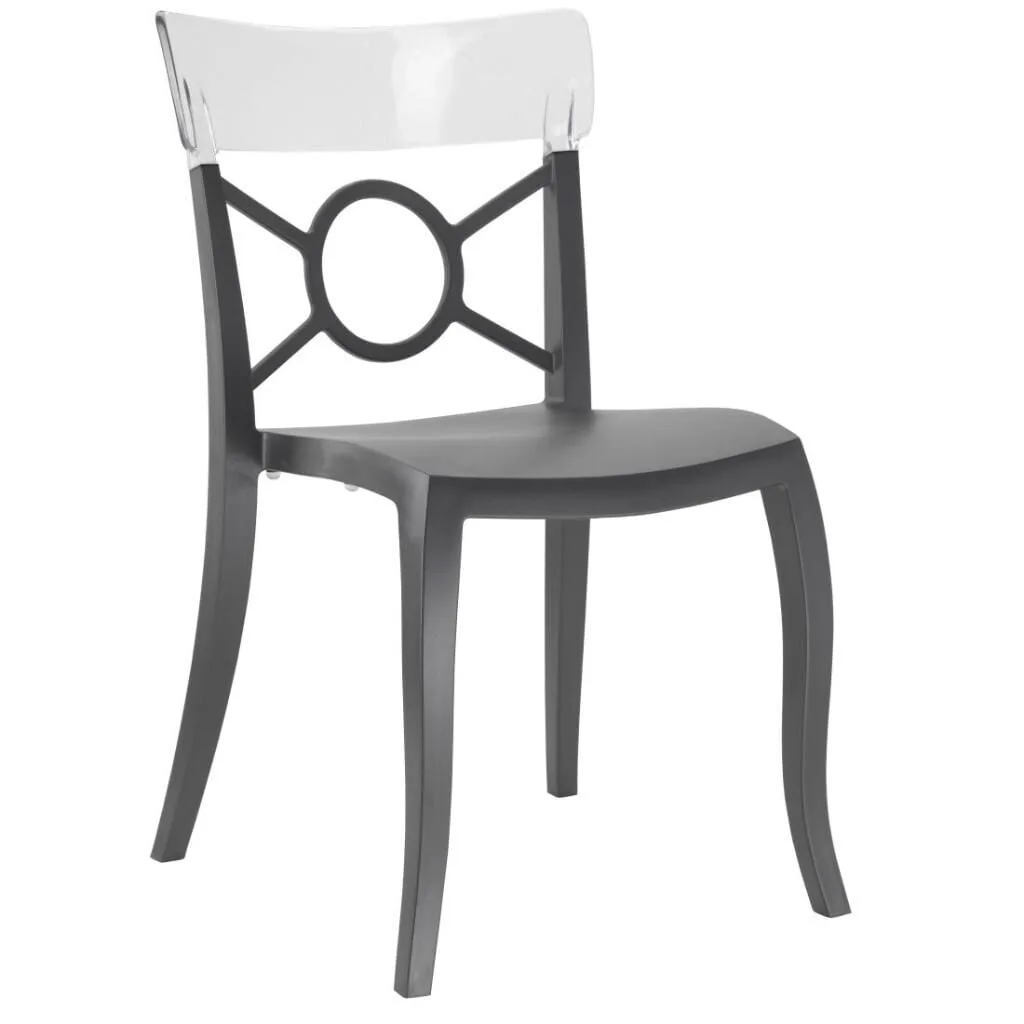 Opera-S Clear Transparent - Anthracite Kitchen Chair PPT1296