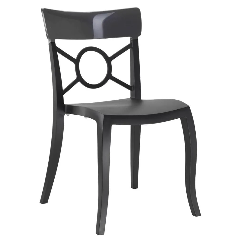 Opera-S Smoke Transparent - Black Kitchen Chair PPT1298