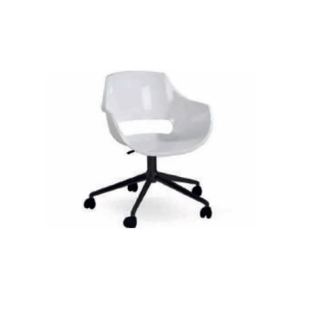 Opal Sef White - Black Wheeled Chair PPT1304