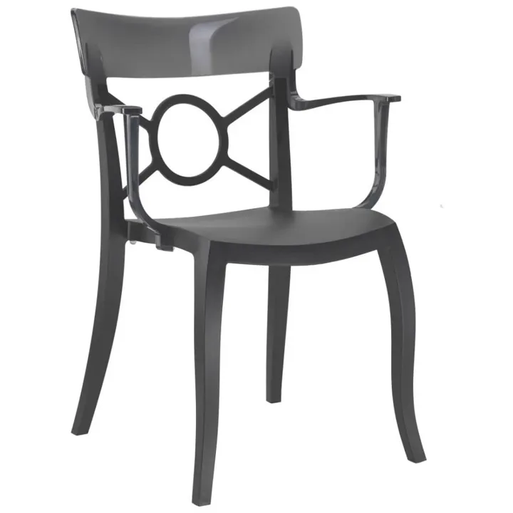 Opera-K Smoke Transparent - Anthracite Kitchen Chair with Arms PPT1290