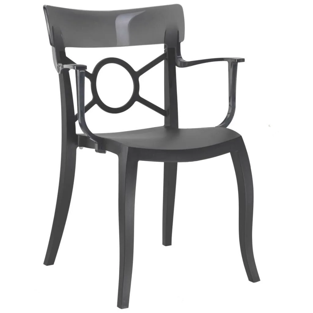 Opera-K Smoke Transparent - Anthracite Kitchen Chair with Arms PPT1290