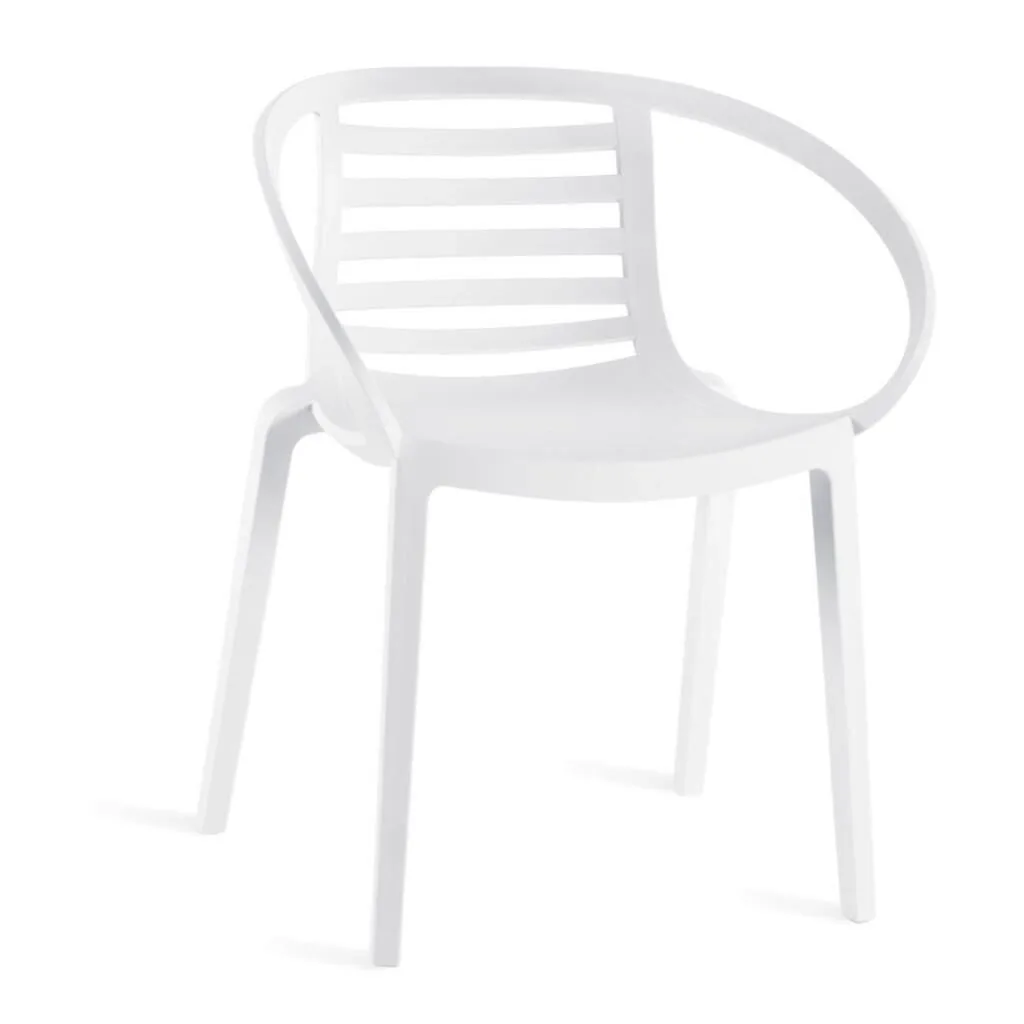 Mambo White Kitchen Chair with Arms PPT1274