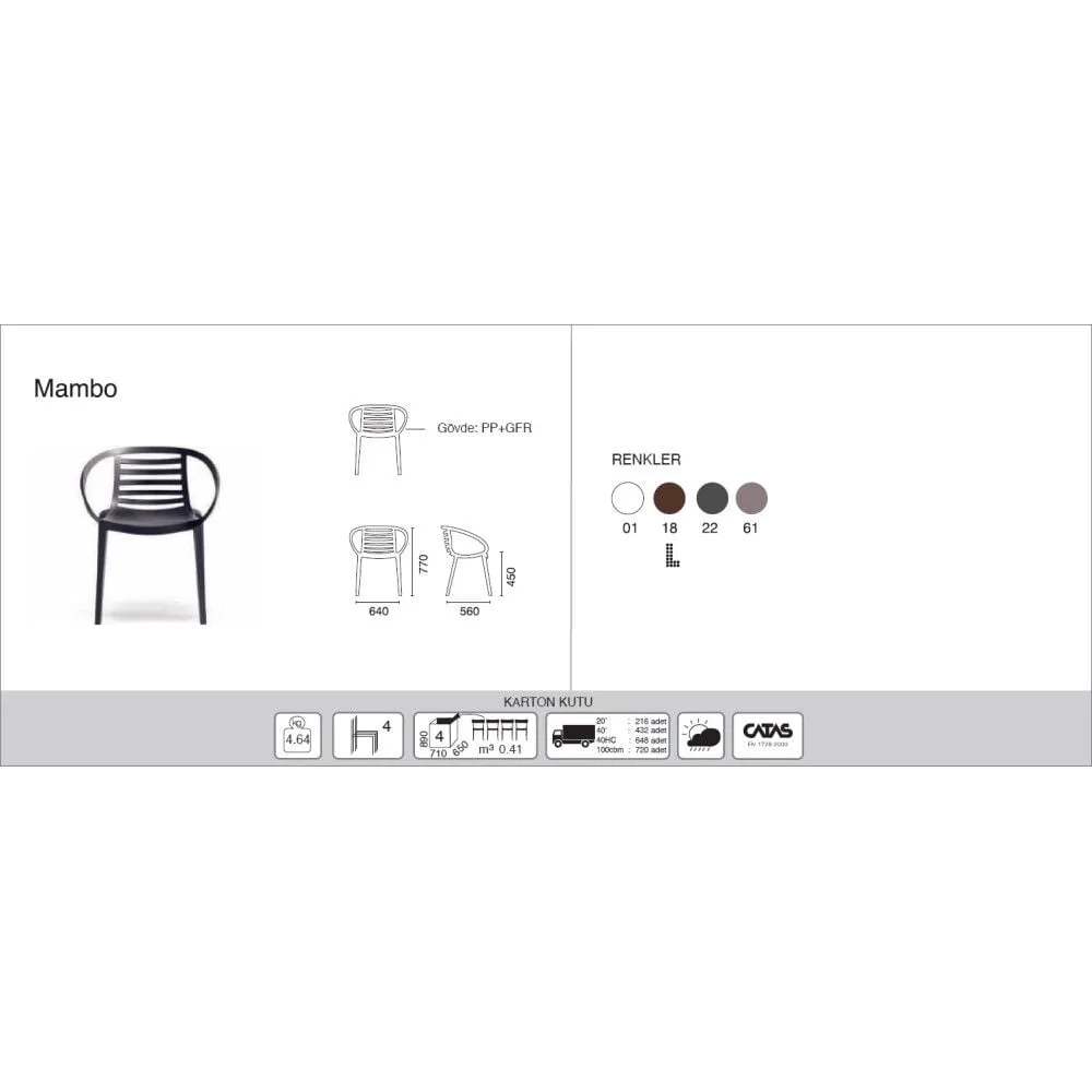 Mambo Ash Brown Kitchen Chair with Arms PPT1272