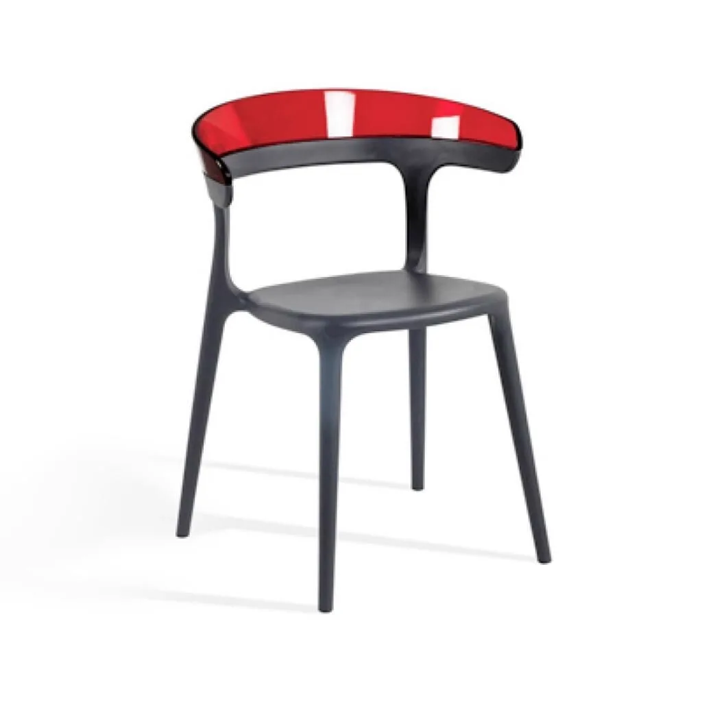Luna Red Transparent - Anthracite Kitchen Chair PPT1252