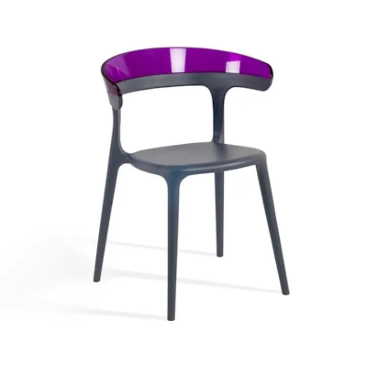 Luna Purple Transparent - Anthracite Kitchen Chair PPT1256
