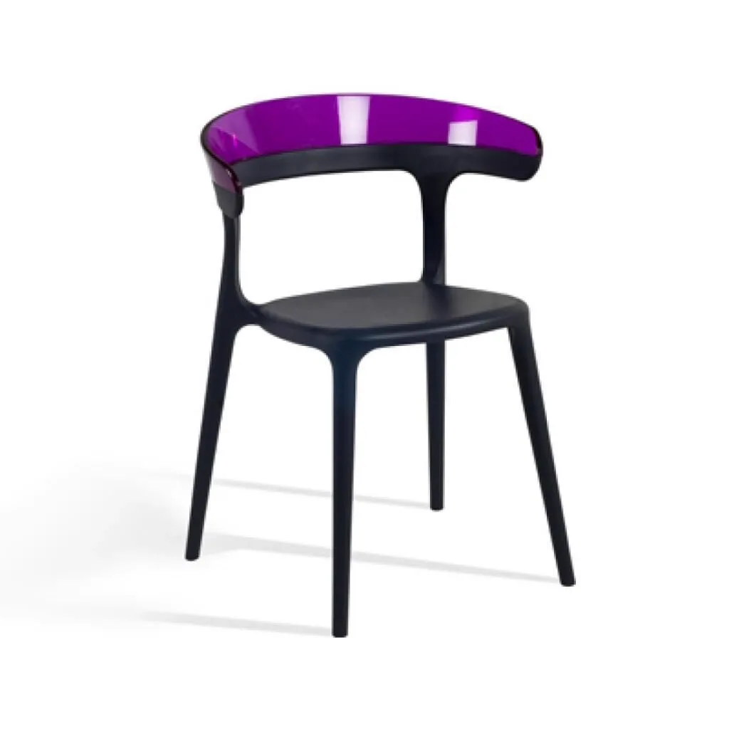 Luna Purple Transparent - Black Kitchen Chair PPT1263