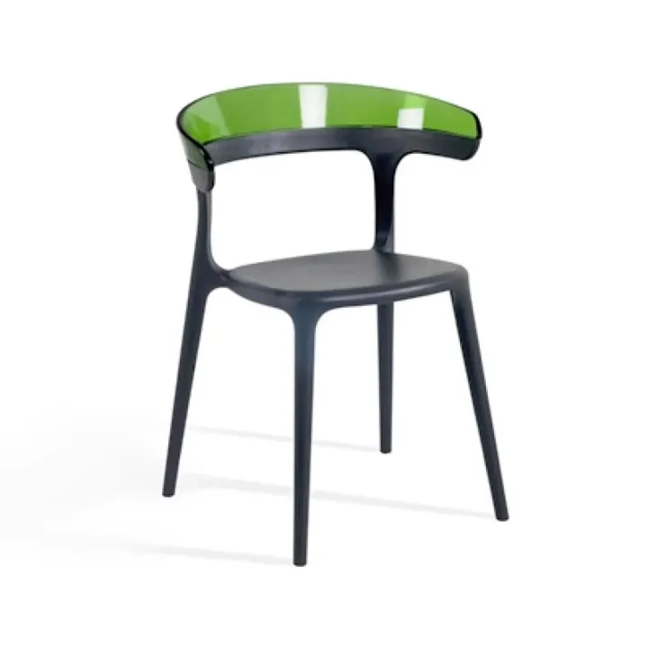 Luna Green Transparent - Anthracite Kitchen Chair PPT1254