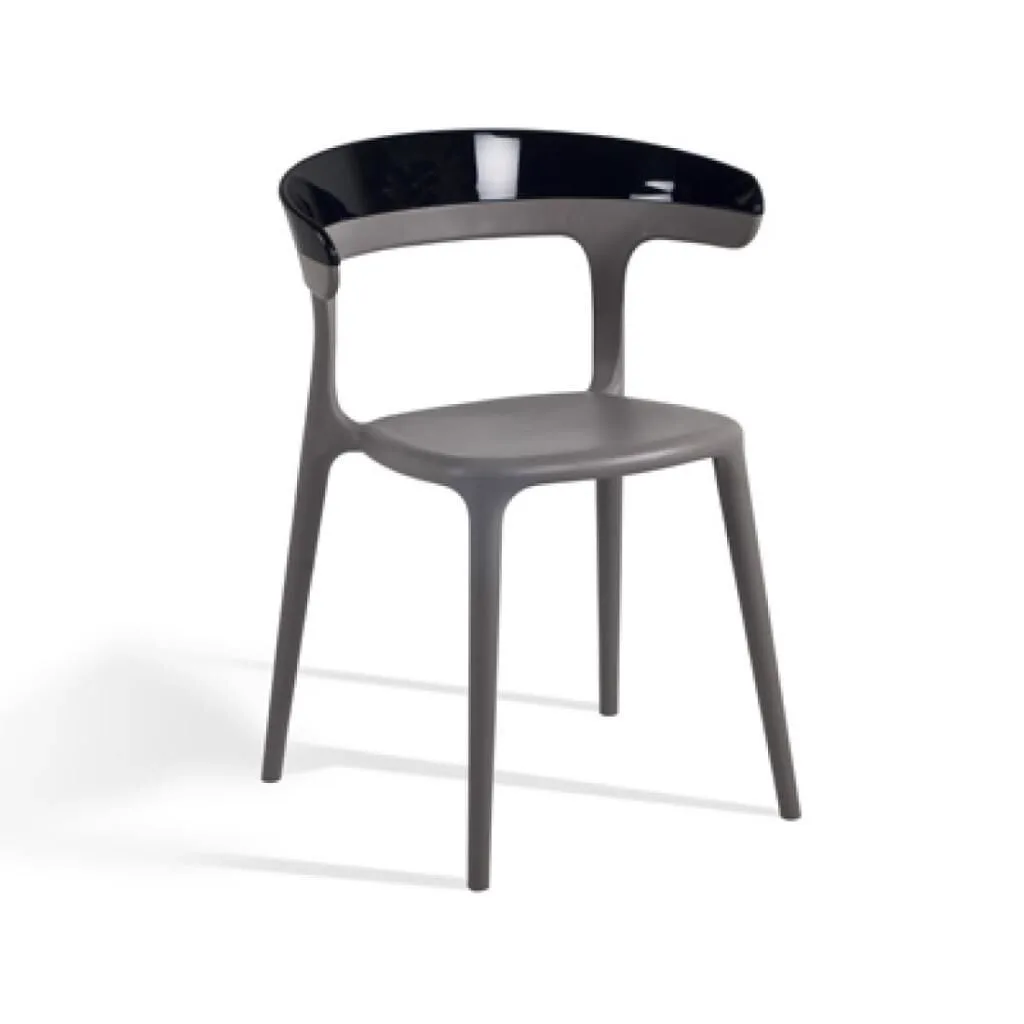 Luna Solid Black - Ash Brown Kitchen Chair PPT1251