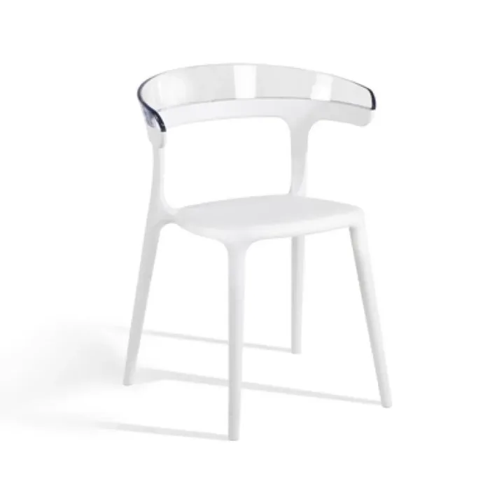 Luna Clear Transparent - White Kitchen Chair PPT1266