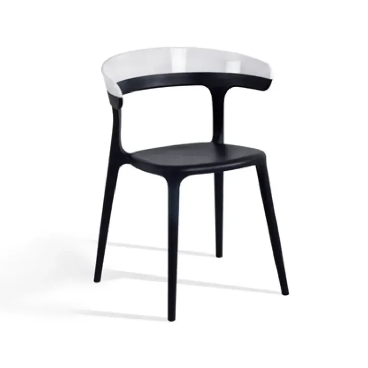 Luna Solid White - Black Kitchen Chair PPT1255