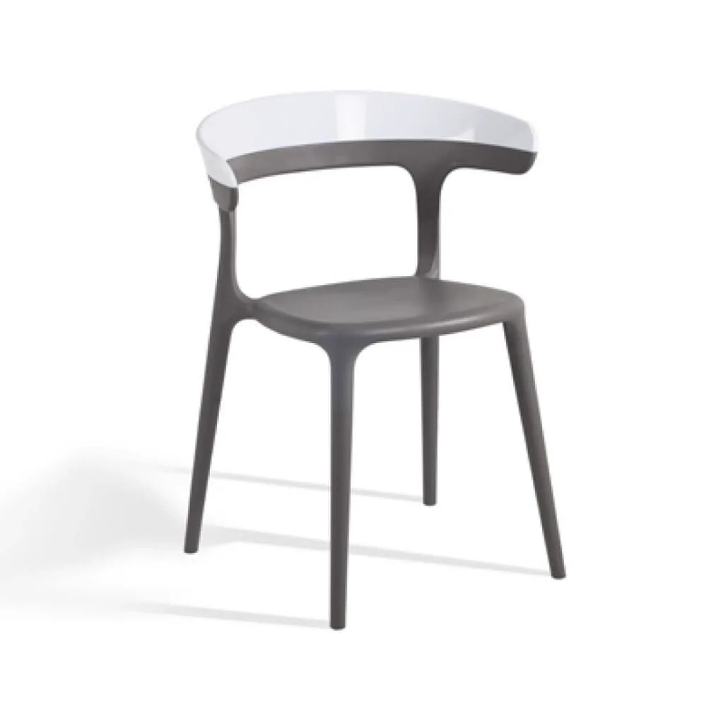 Luna Solid White - Ash Brown Kitchen Chair PPT1264