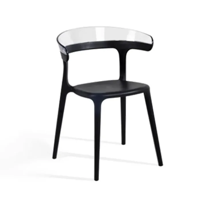 Luna Clear Transparent - Black Kitchen Chair PPT1258