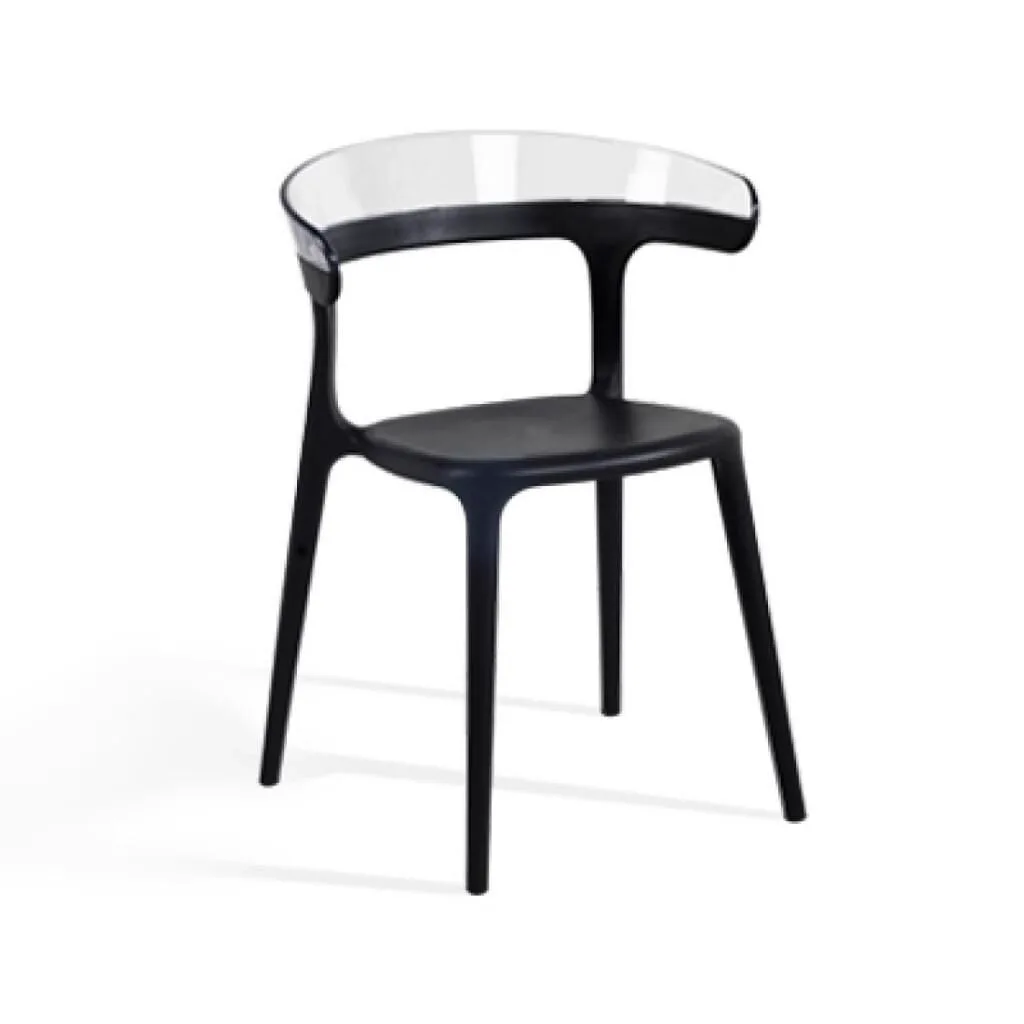 Luna Clear Transparent - Black Kitchen Chair PPT1258