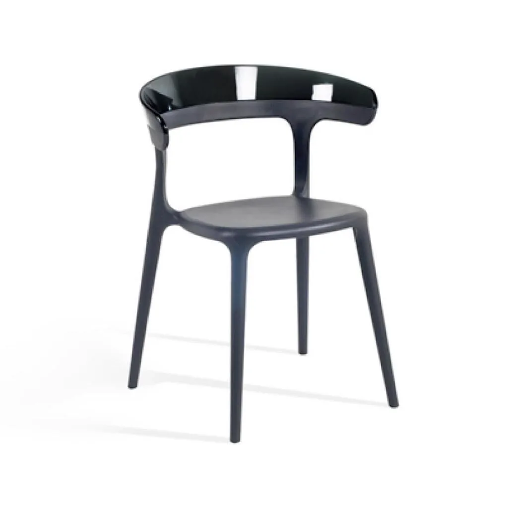 Luna Smoke Transparent - Anthracite Kitchen Chair PPT1248
