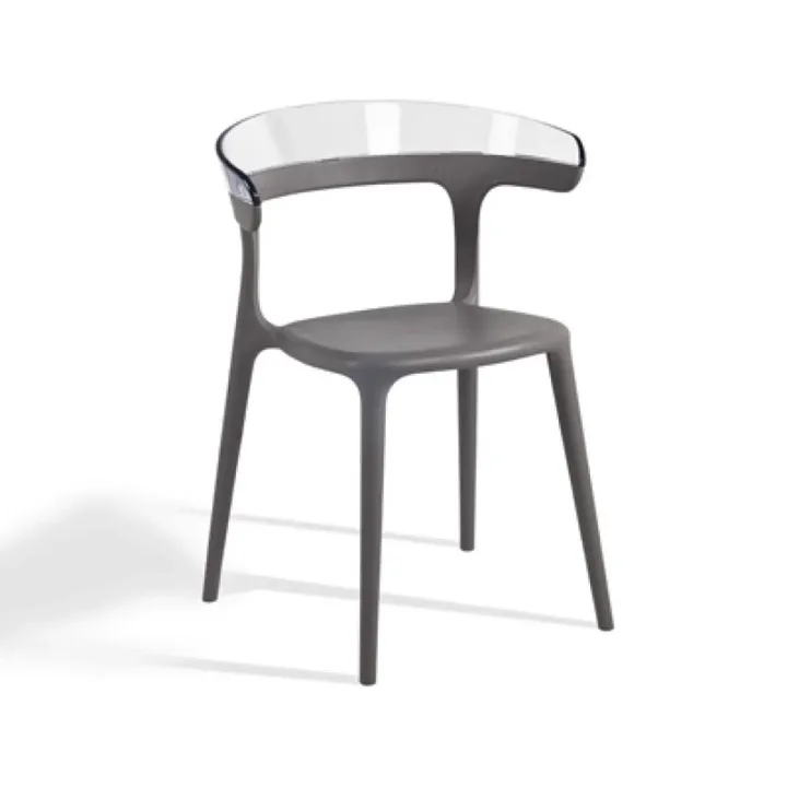 Luna Smoke Transparent - White Kitchen Chair PPT1244