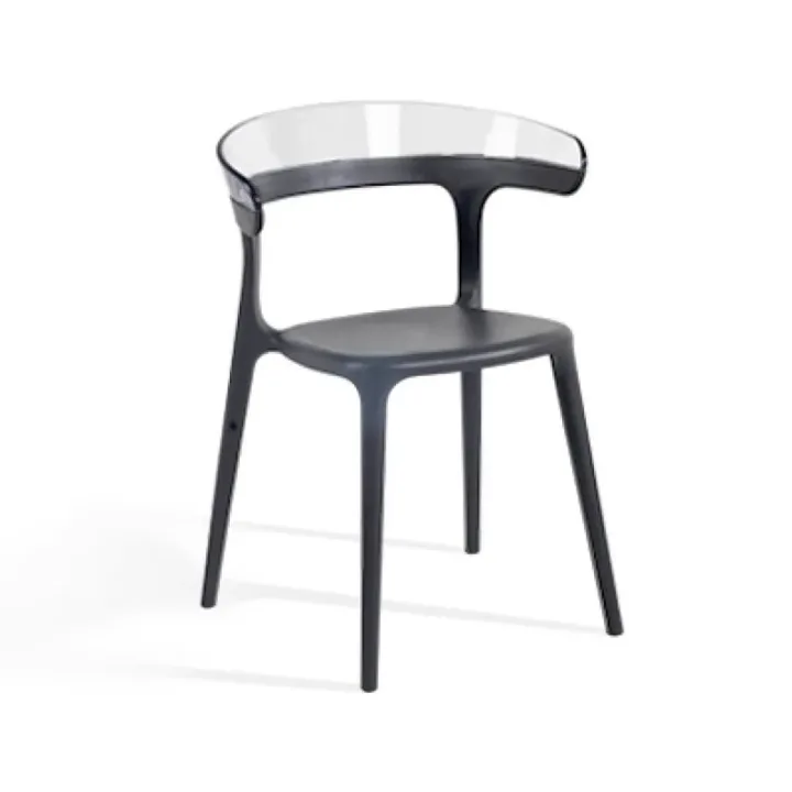 Luna Clear Transparent - Anthracite Kitchen Chair PPT1247