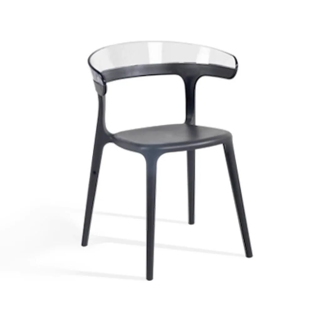 Luna Clear Transparent - Anthracite Kitchen Chair PPT1247