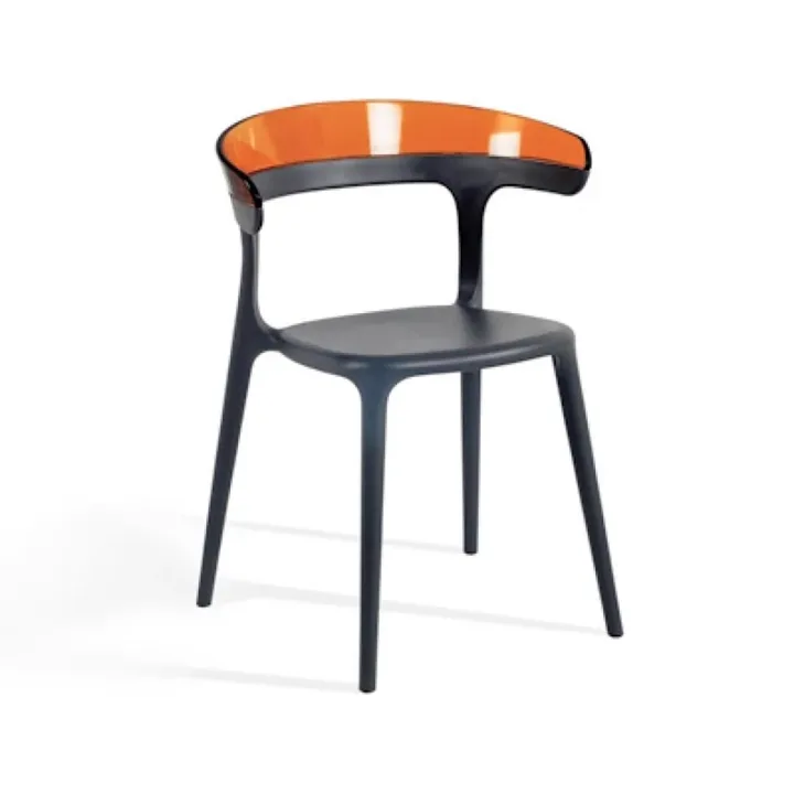 Luna Orange Transparent - Anthracite Kitchen Chair PPT1238