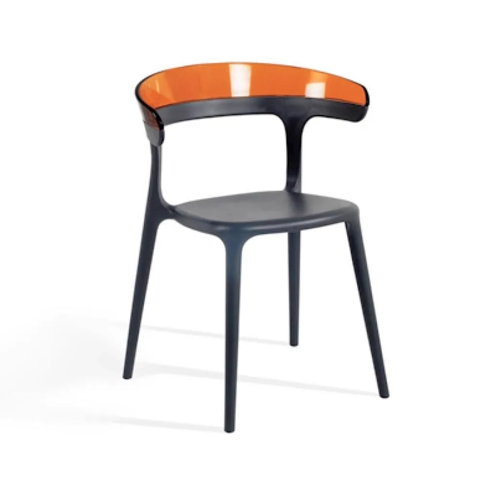 Luna Orange Transparent - Anthracite Kitchen Chair PPT1238