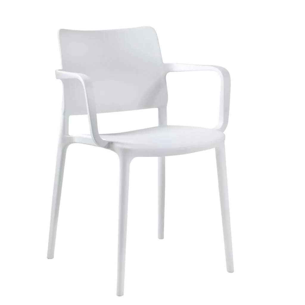Joy-K White Kitchen Chair with Arms PPT1225