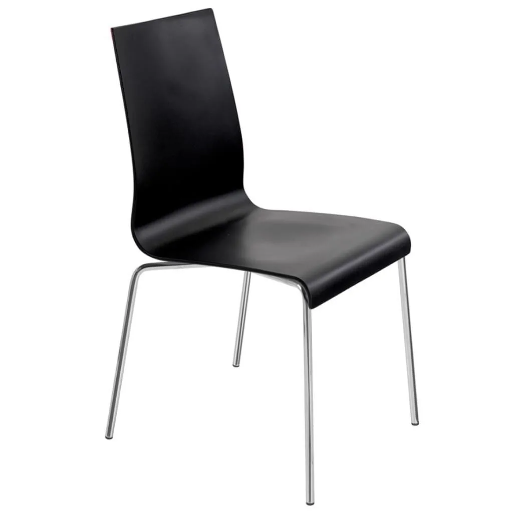 Icon-S Black - Chrome Plated Kitchen Chair PPT1217