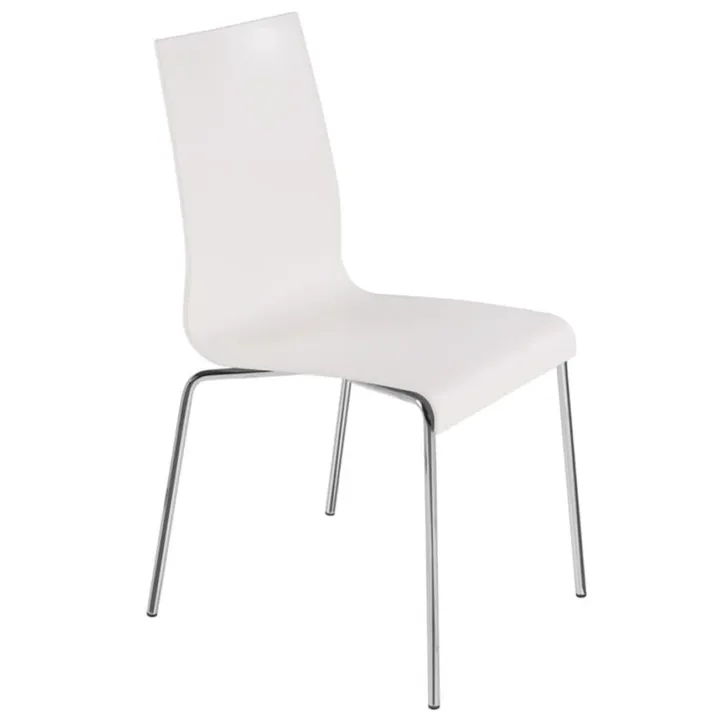 Icon-S White - Chrome Plated Kitchen Chair PPT1220
