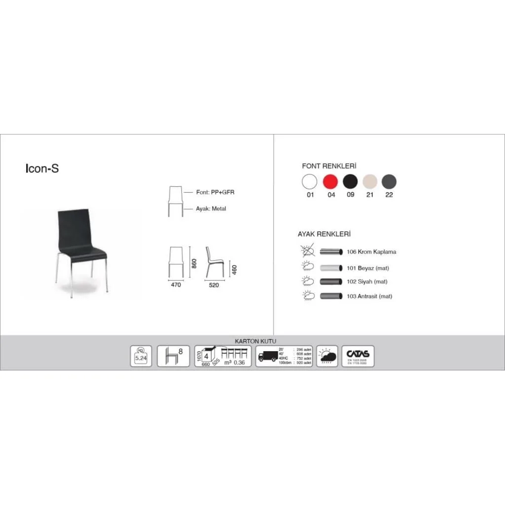 Icon-S White - Chrome Plated Kitchen Chair PPT1220