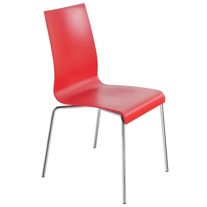 Icon-S Red - Chrome Plated Kitchen Chair PPT1219