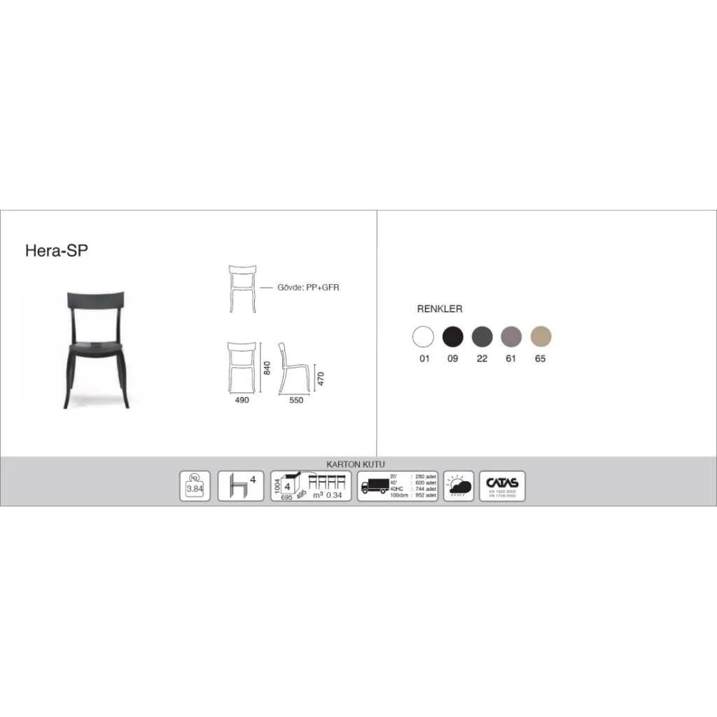 Hera-SP Black Kitchen Chair PPT1214