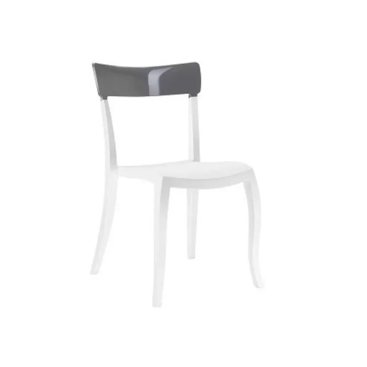 Hera-S Smoke Transparent - White Kitchen Chair PPT1209