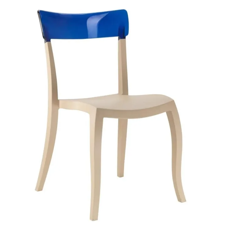 Hera-S Blue Transparent - Sand Beige Kitchen Chair PPT1207