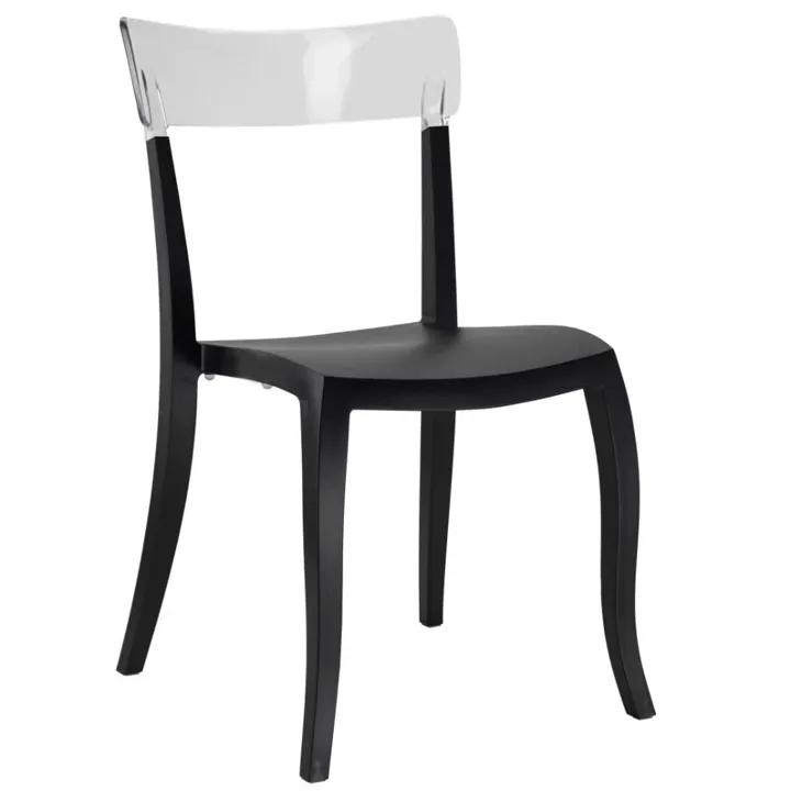 Hera-S Clear Transparent - Black Kitchen Chair PPT1193
