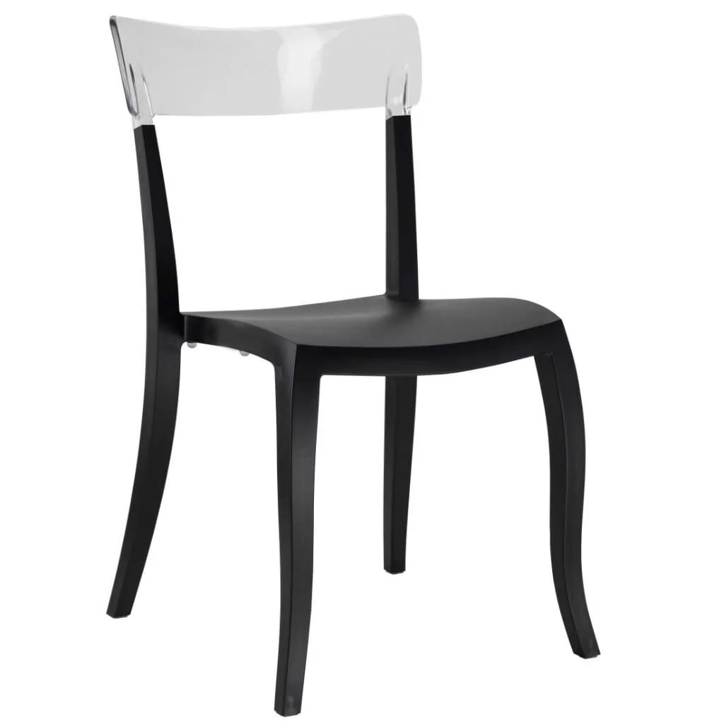 Hera-S Clear Transparent - Black Kitchen Chair PPT1193